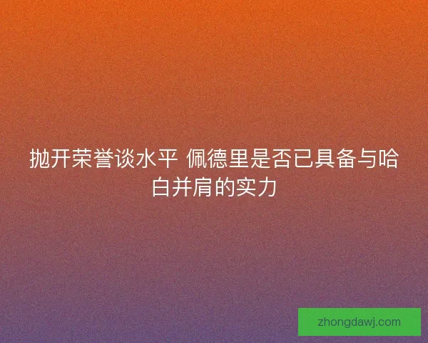 抛开荣誉谈水平 佩德里是否已具备与哈白并肩的实力